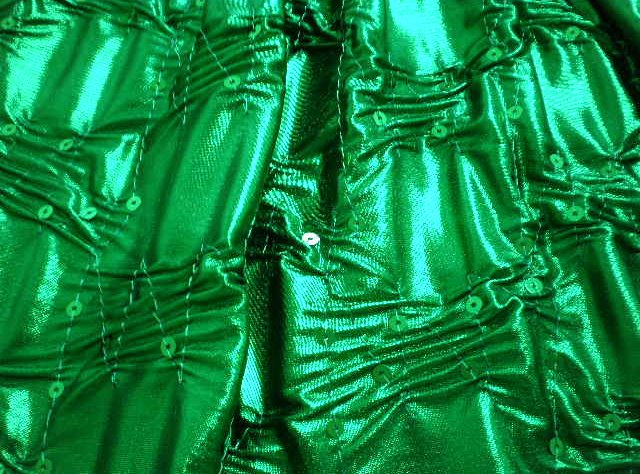 6.Kelly Green Crincle Lame With Sequins